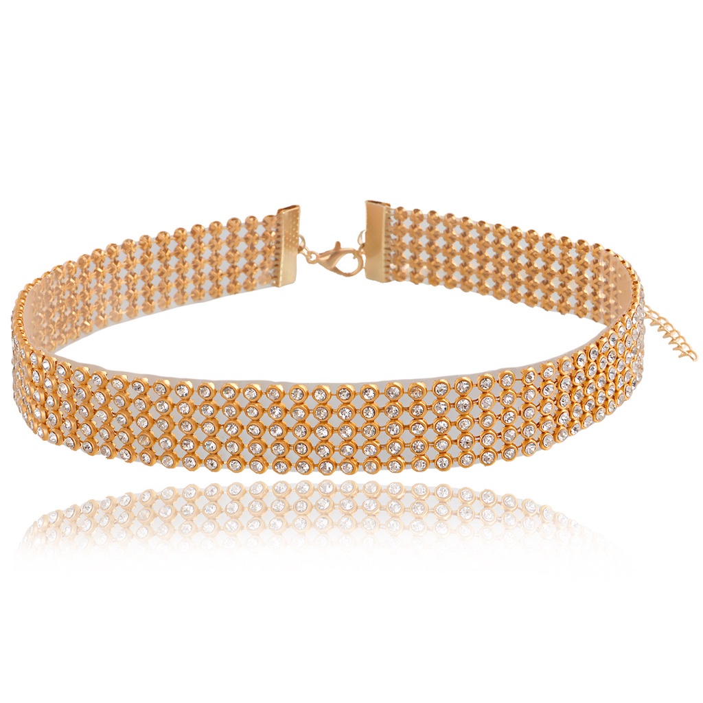 Vòng Cổ Choker Ngắn Nhiều Lớp Đính Đá Toàn Diện Cá Tính