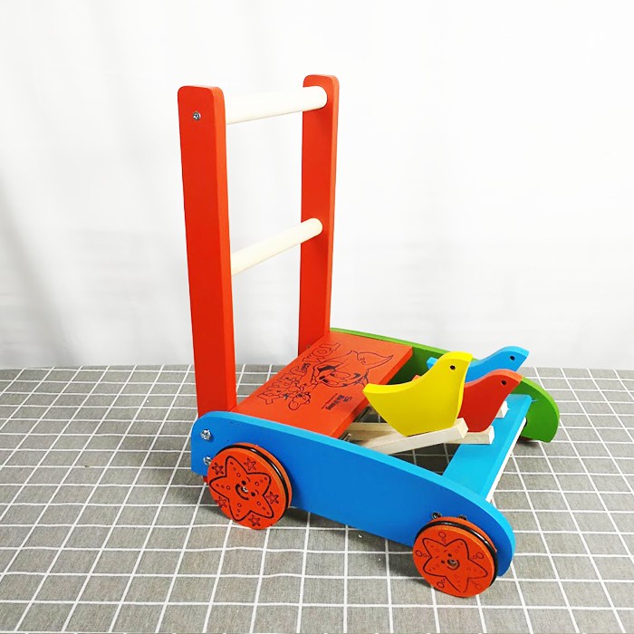 Xe tập đi hình con gà băng gỗ cho bé 2x Mart