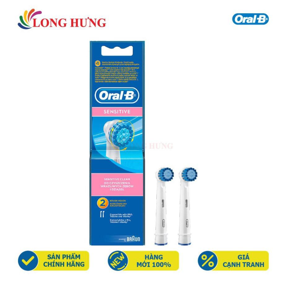 [Hàng Auth] Đầu bàn chải thay thế bàn chải điện Oral-B Sensitive Clean (Set 2 cái) - Hàng nhập khẩu