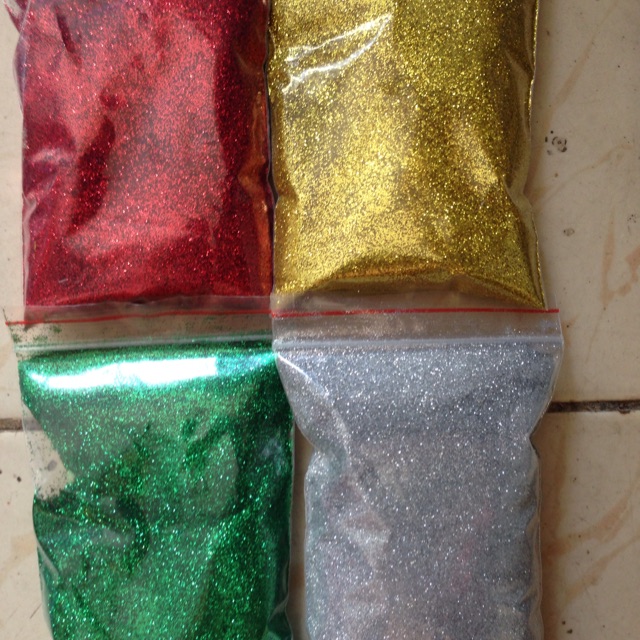 Combo 4 gói kim tuyến hạt mịn 200gram màu đẹp