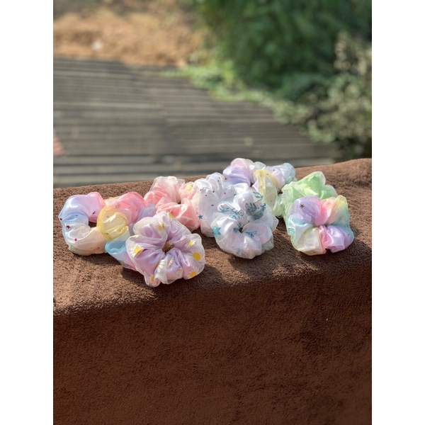 COMBO 10 chiếc SCRUNCHIES 2 lớp HOẠ TIẾT NGẪU NHIÊN