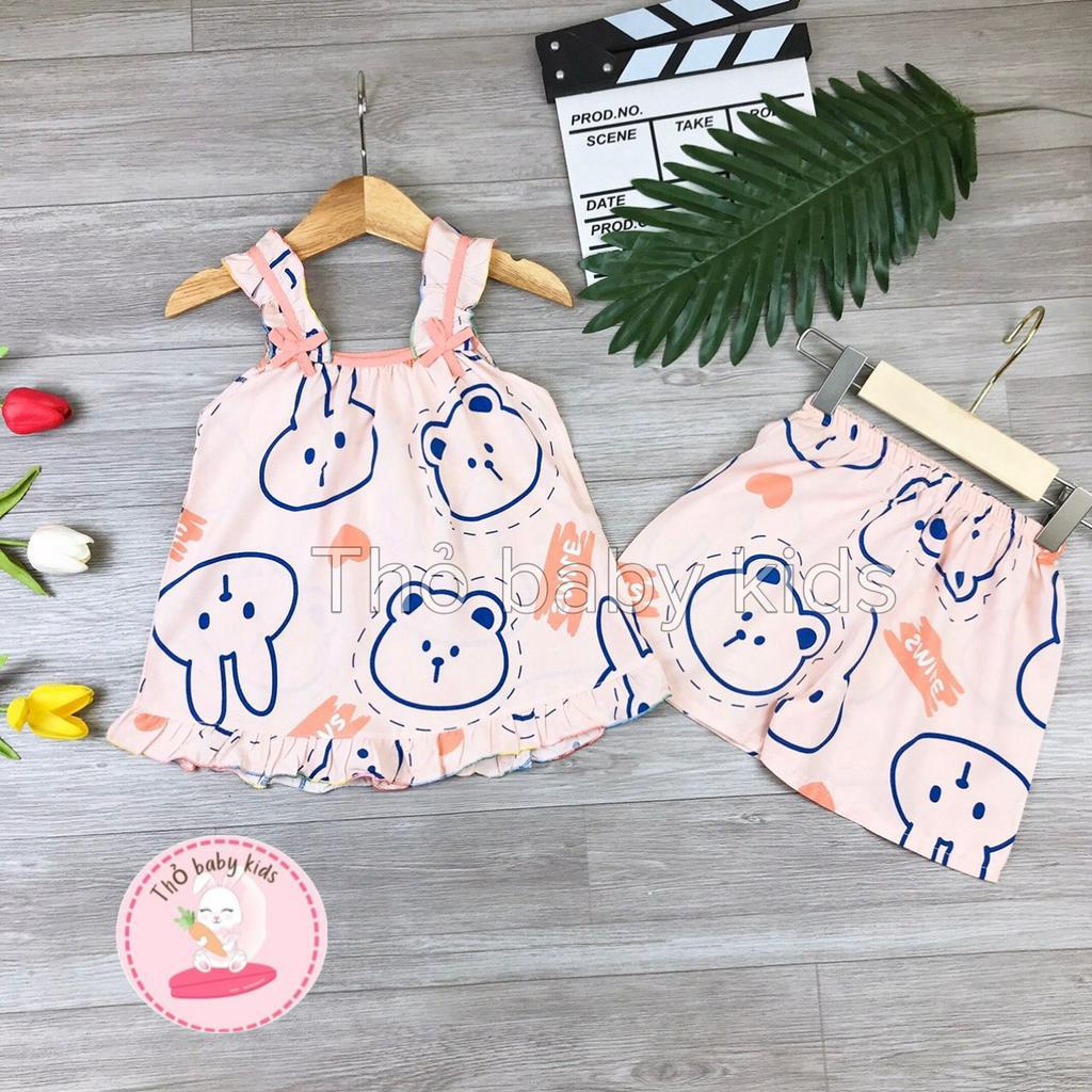 Bộ lanh bé gái, đồ bộ tole bé gái shop thỏ baby kids