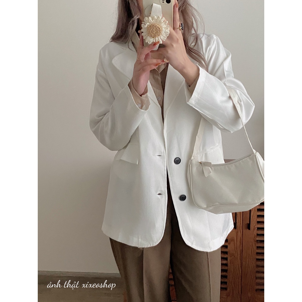 Áo blazer vest nữ, áo khoác màu trơn phong cách ulzzang xixeoshop