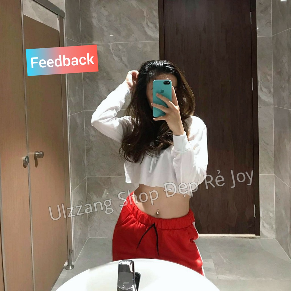 ÁO THUN CROPTOP TRƠN CÓ NÓN FORM RỘNG TAY DÀI ULZZANG - ÁO NHÓM CROP HOODIE BASIC 1 | BigBuy360 - bigbuy360.vn
