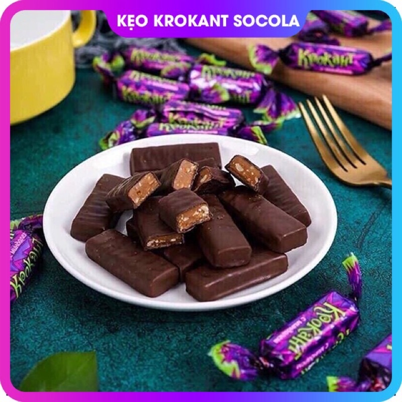 Kẹo tím socola krokant Nga Date mới