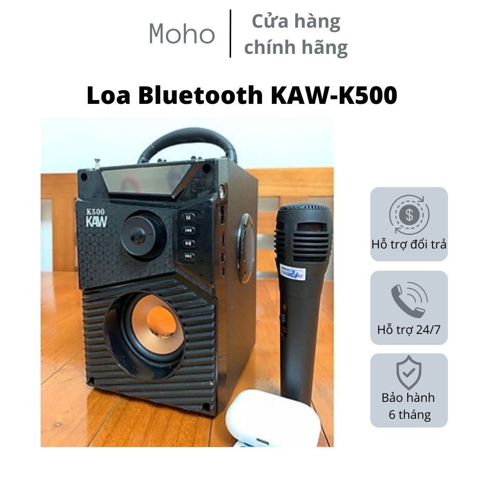 Loa Bluetooth KAW-K500 Cao Cấp Tặng Kèm Mic Âm Thanh Cực Hay