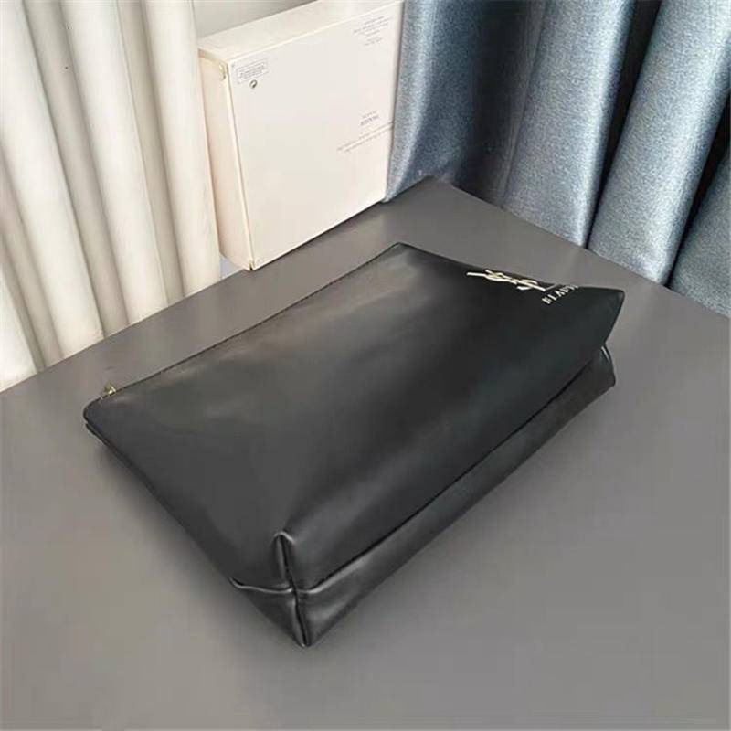 Túi đựng mỹ phẩm bằng da PU màu đen phong cách mới