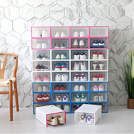 Hộp đựng giày đựng đồ nhựa cứng trong suốt cao cấp xếp chồng tốt - Chịu Lực 4kg  88190 SHIP NHANH 88