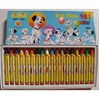 Bút sáp chó đốm 18 màu Kidkit
