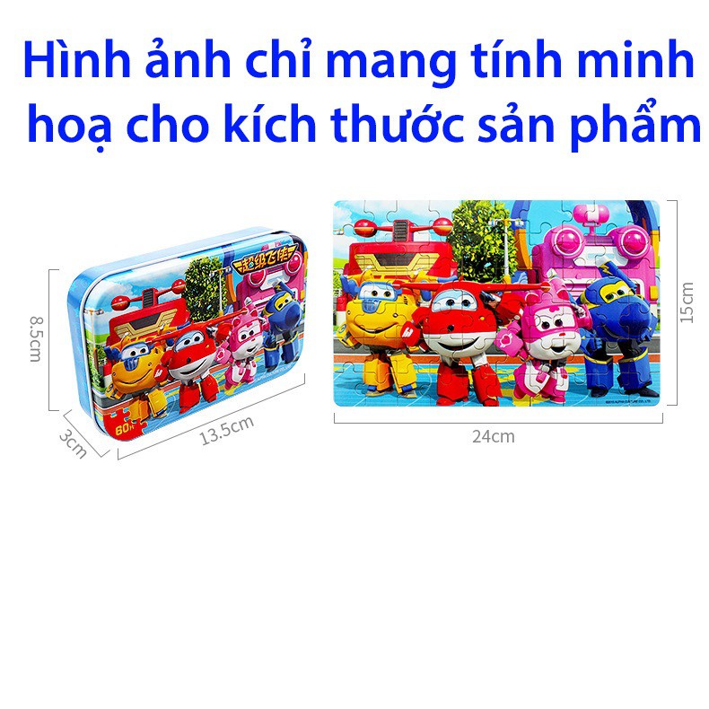 Tranh ghép hình 60 mảnh 3D hộp in nổi cho bé bằng gỗ nhân tạo nhiều hình nổi tiếng