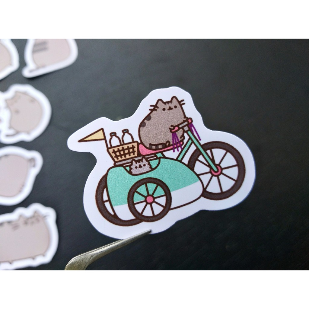 Bộ 40 sticker hoạt hình mèo Pusheen đáng yêu - LLD092 (Ảnh thật shop tự chụp)