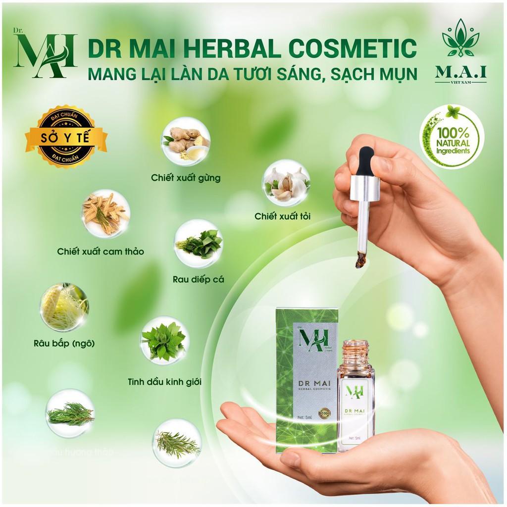 Dr Mai, Serum mụn Dr Mai 5ml, sạch mụn mờ thâm, mờ sẹo rỗ lựa chọn hoàn hảo cho da mụn | BigBuy360 - bigbuy360.vn