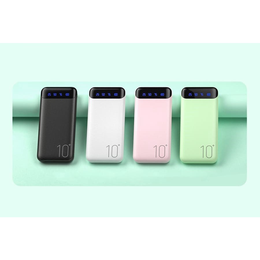 Sạc dự phòng 10000mAh WK Chính Hãng DESIGN WP-161 Hỗ trợ đèn led sạc nhanh 2 USB 2.1A