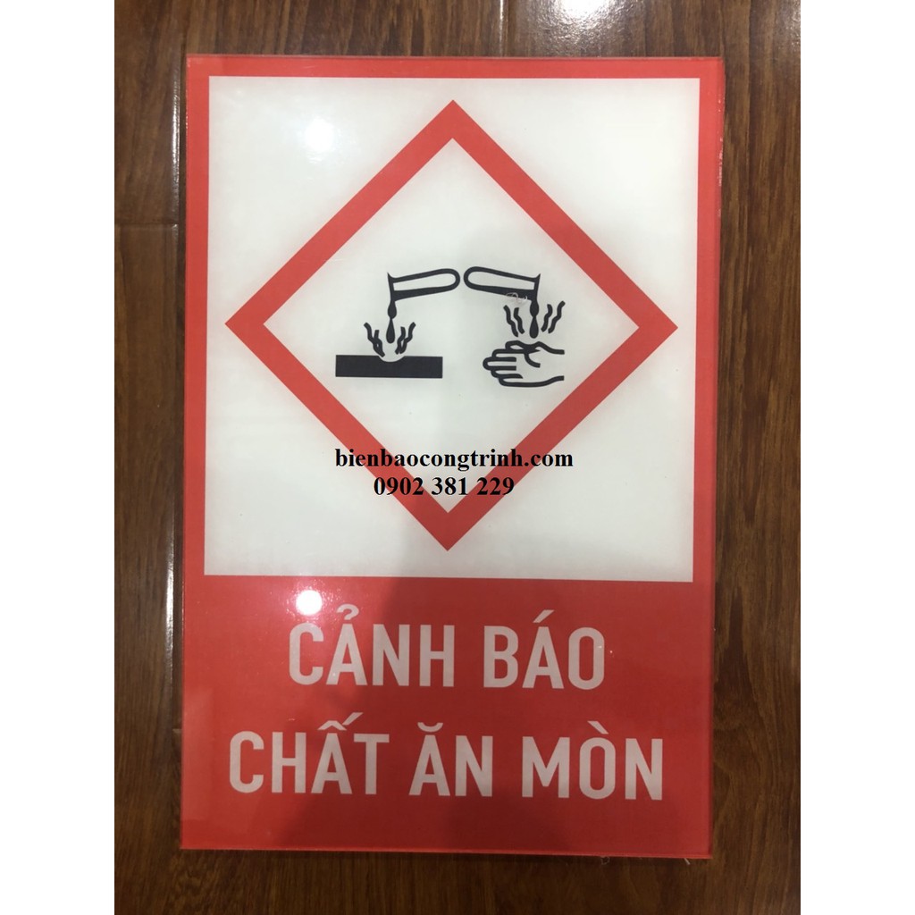 Biển cảnh báo mica dán decal trong nhà máy 20 x 30cm - nhiều mẫu lựa chọn