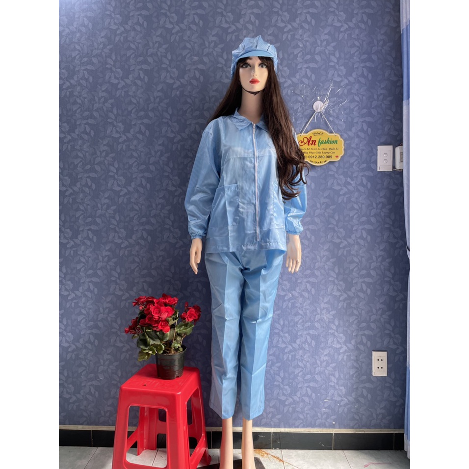 Quần chống tĩnh điện, quần phòng sạch phòng lab _ Hình chụp thật