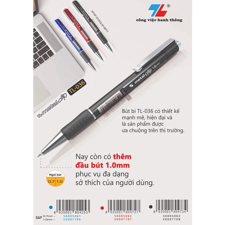20 Bút Bi Thiên Long TL-036 1.0mm