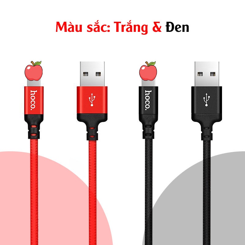 Cáp Sạc Nhanh Dây Dù Hoco X14 IP/tablet táo/Androi/TypeC 1M/2M CaseAlpha