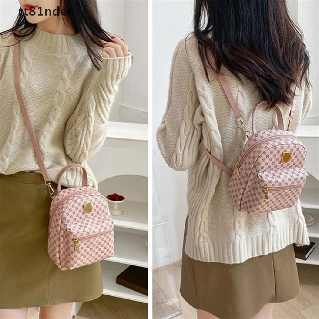 Ba lô mini họa tiết kẻ sọc thiết kế thời trang cho nữ