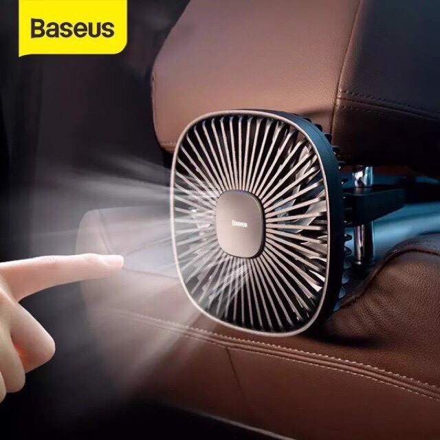 Quạt gắn ghế sau xe hơi baseus xoay 360 độ với 2 chế độ chình gió hay quạt mini cầm tay tích điện baseus