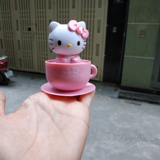 Mèo gật đầu ngồi trên tách cà phê chạy năng lượng mặt trời