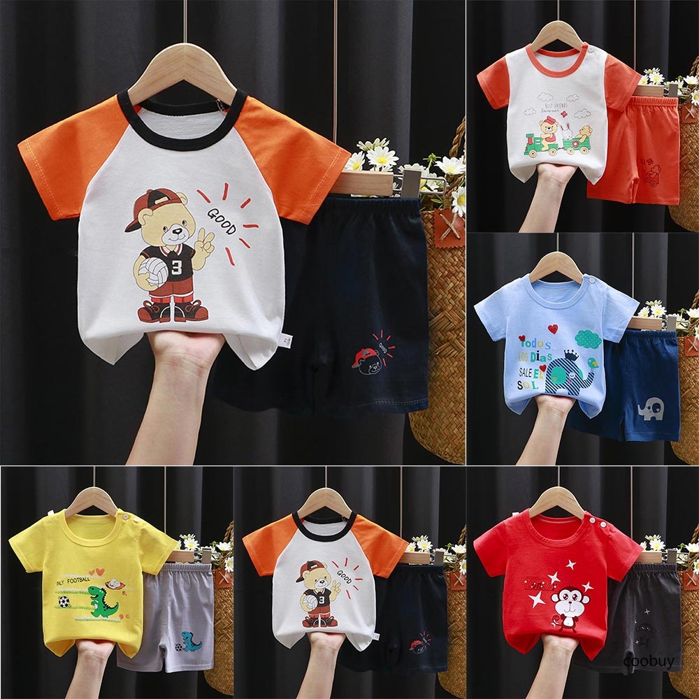COD Bộ Quần Áo Ngắn Tay Cho Bé Trai Bé Gái CO