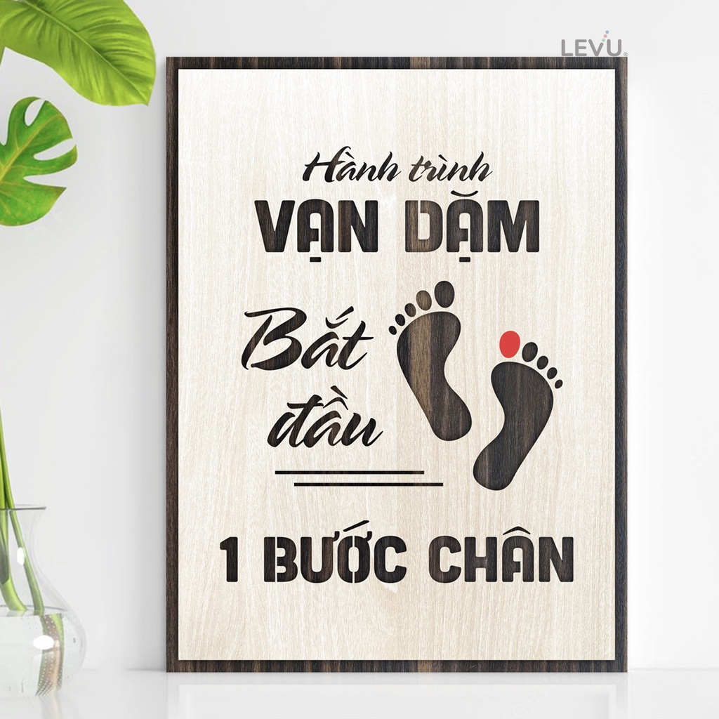 [Hành trình vạn dặm bắt đầu 1 bước chân] Tranh treo tường Gỗ tạo động lực TBIG008