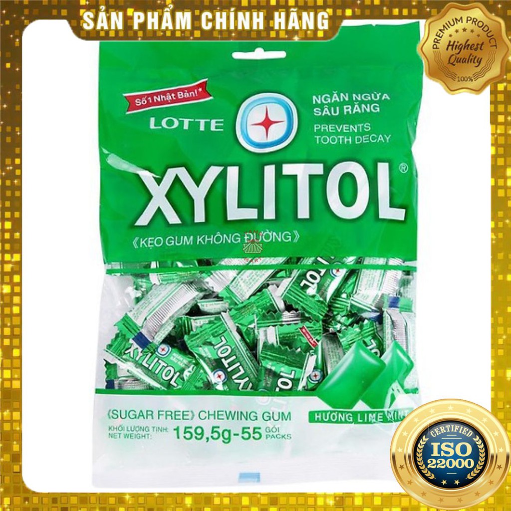 [ Yams Mart ] Kẹo Gum XYLITOL LIME MINT 159.5G
