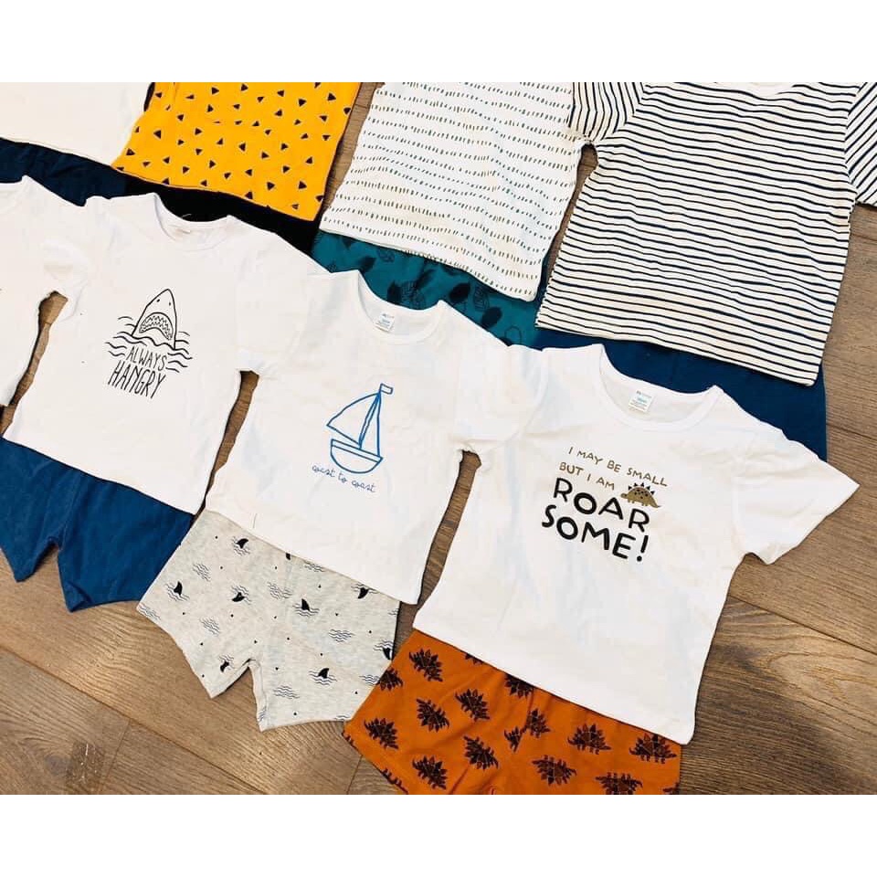 Bộ cộc tay bé trai - Set bộ cộc tay PL Baby chất cotton cho bé
