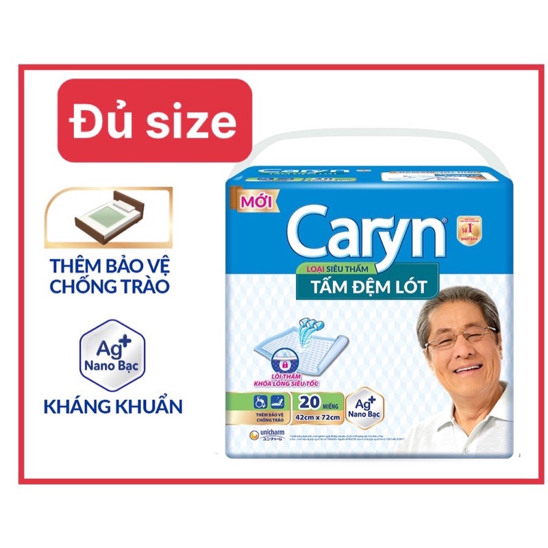 [GIÁ SỈ THÙNG 4-8 GÓI] Tấm Đệm Lót Caryn size L10/L20/XL14 miếng