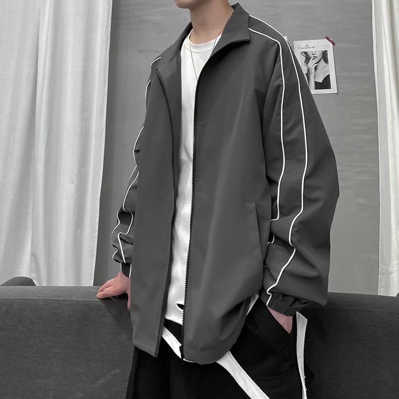 Áo Khoác Thể Thao Dáng Rộng Phong Cách Hàn Quốc Nhật Bản Thời Trang Thu Xuân Dành Cho Nam M-2XL 3 Màu Cá Tính