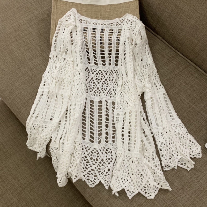 Áo Khoác Lưới Ren Đi Biển, Mặc Ngoài Bikini