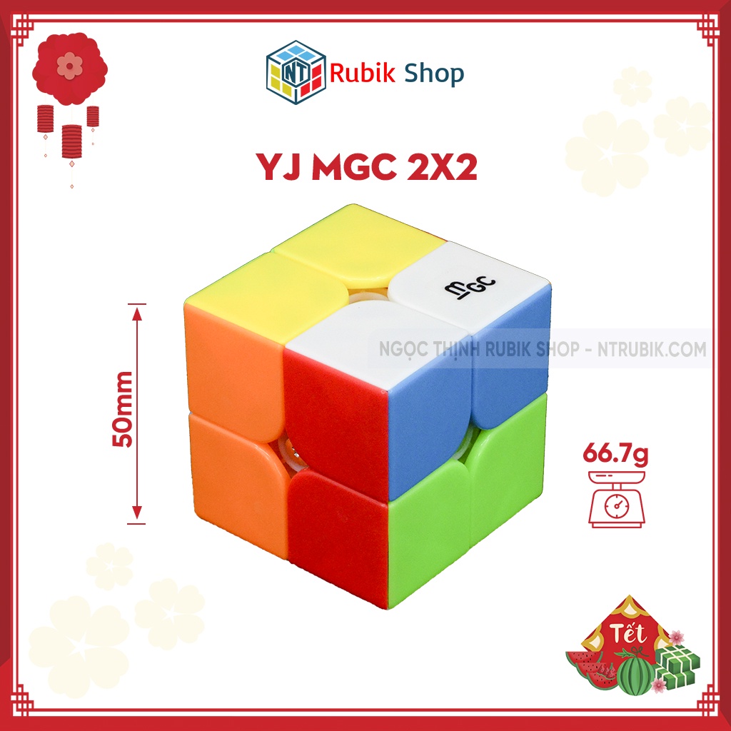 [Giá rẻ Vô Địch] Rubik 2x2x2 YongJun YJ MGC 2x2 Stickerless/ Black Màu đen