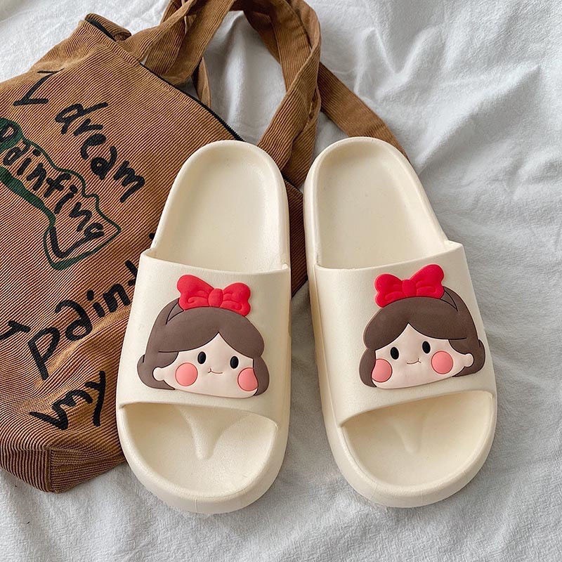 Dép Lê Bành Mì Nam Nữ Unisex Cô Gái Đế Cao 3cm Quai Ngang Động Đế Trẻ Trung Năng Động