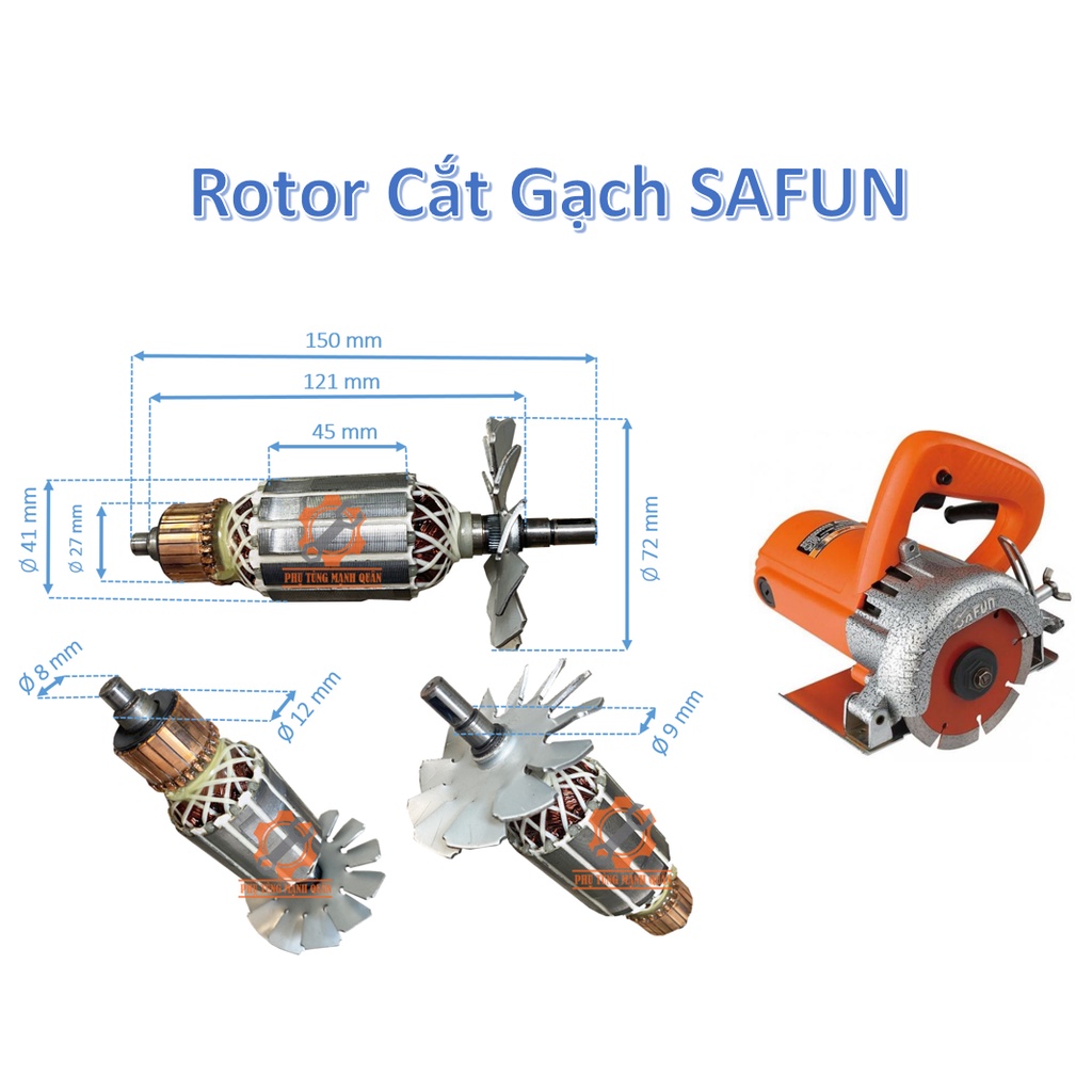 Rotor/Ruột Máy Cắt Gạch Maktec,Makita,SAFUN,Hitachi,Master,Hanke các loại tặng kèm chổi than
