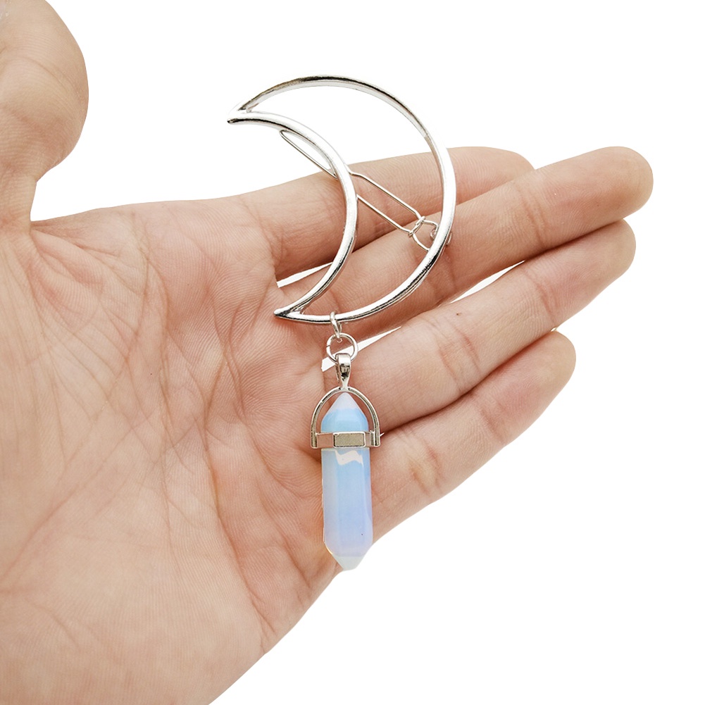 Kẹp Tóc Kim Loại Hình Mặt Trăng Khuyết Phong Cách Cổ Điển