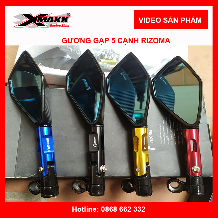 Gương 5 Cạnh Rizoma Hàng Đẹp Full Hộp Gắn Các Dòng Xe Máy / Gương Kiểng Xe Máy