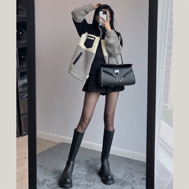 Giày Boost Đùi Da Đế Cao