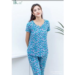 SET đồ mặc ngủ ở nhà hãng IK. Chất vải lanh, siêu mềm nhẹ, mát thấm hút mồ hôi tốt, họa tiết hình hoa nhí nhẹ nhàng