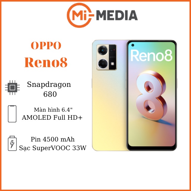 Điện thoại oppo Reno8 4G Siêu sạc nhanh superVOOC 33W Mimedia