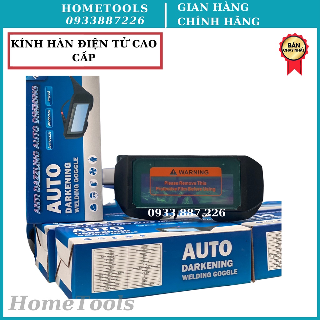 Kính hàn điện tử cao cấp tự động điều chỉnh ánh sáng khi hàn dùng pin năng lượng mặt trời