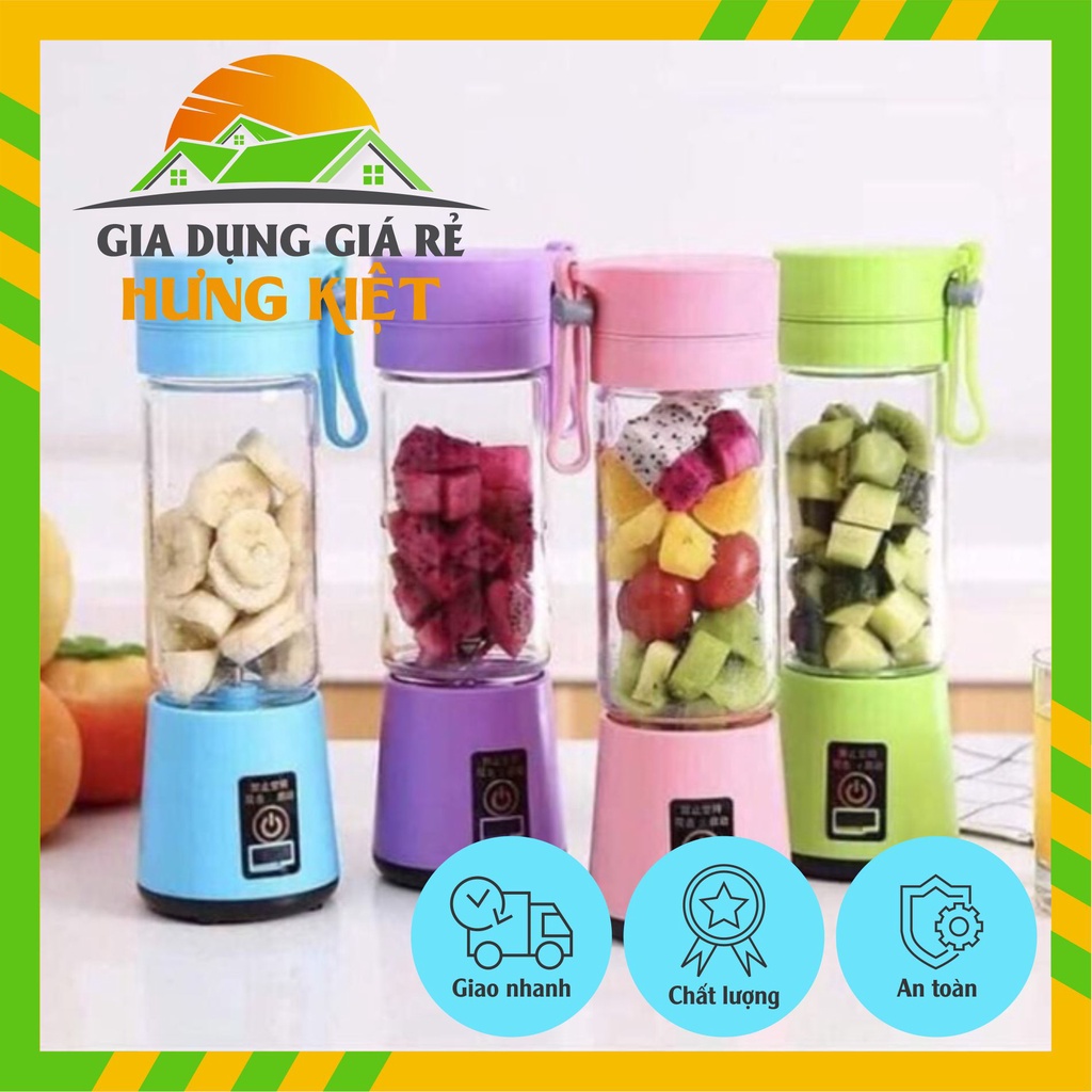 Máy mini sinh tố cầm tay di động tiện lợi sạc điện USB 6 lưỡi