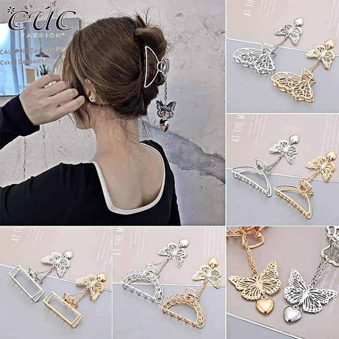 Kẹp tóc kim loại hình bướm xinh xắn phong cách Hàn Quốc đáng yêu cho nữ Cúc Fashion PK01 cào tóc bướm nhiều mẫu