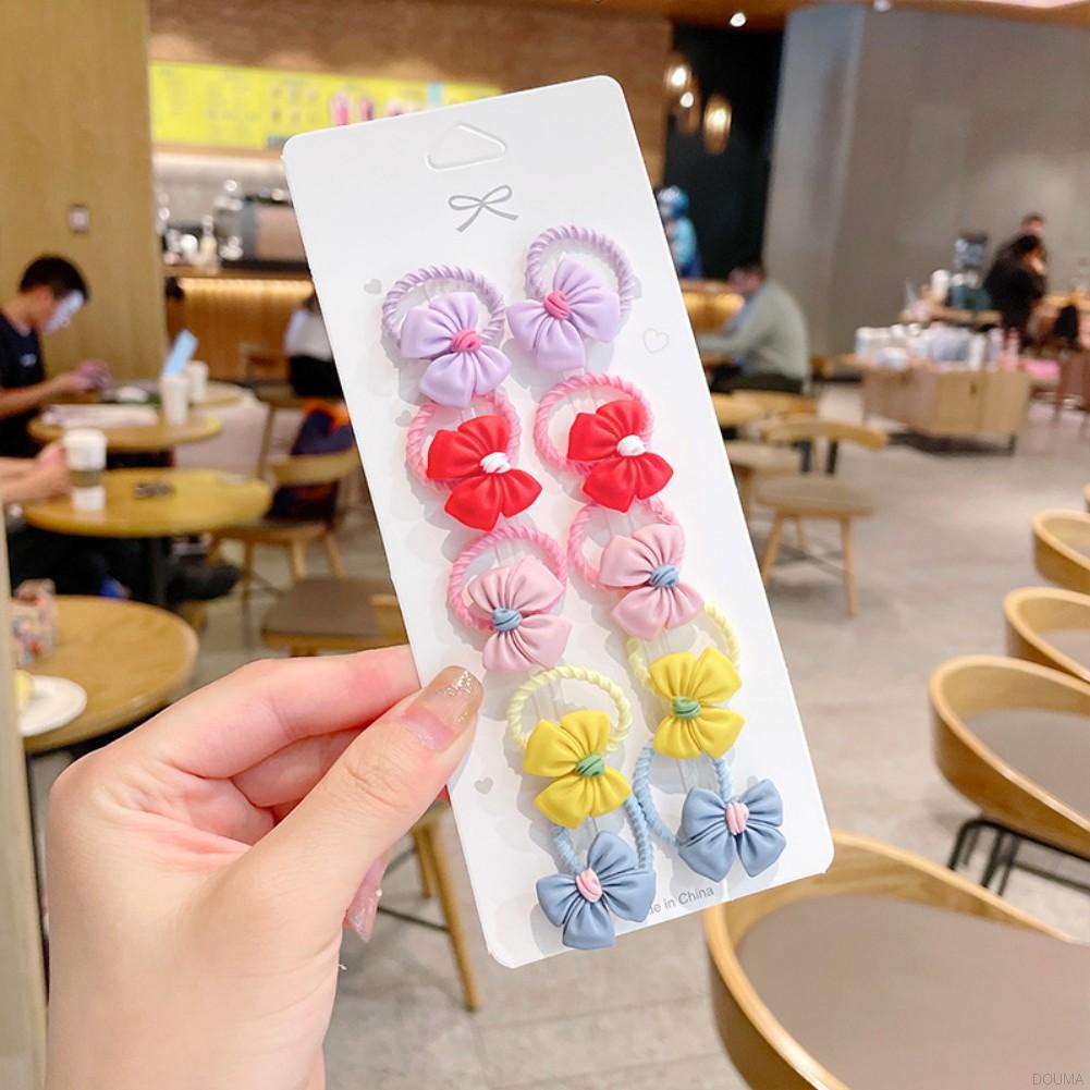 Set 10 Dây Cột Tóc Cỡ Lớn Phong Cách Hàn Quốc Dễ Thương Dành Cho Bé Gái