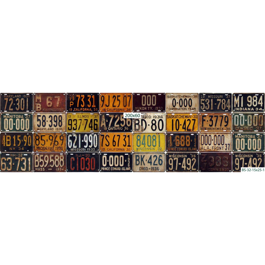 Decal biển số xe phong cách Vintage dán Quán beer,Bar,Barber loại 15x25cm