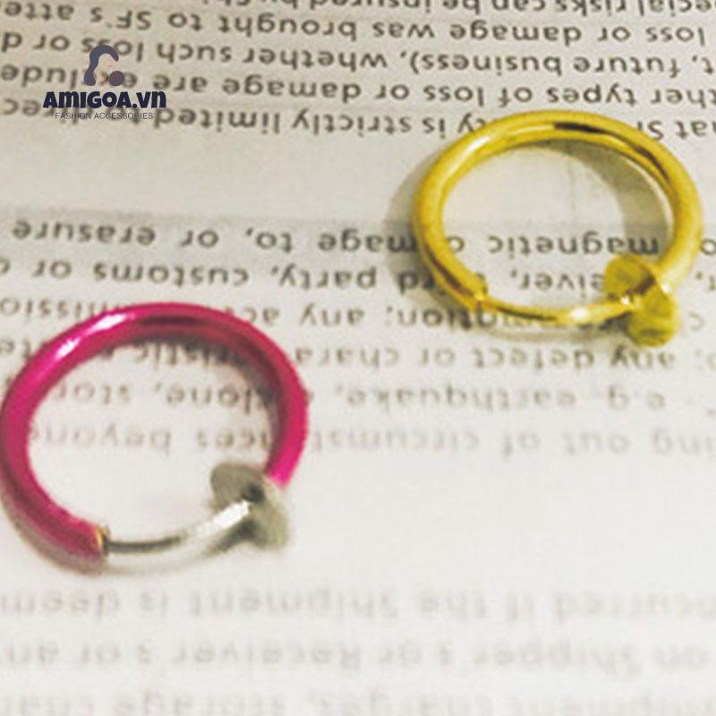 1 Cặp Khuyên Kẹp Tai Mũi 13mm Màu Sắc Vô Hình Độc Đáo