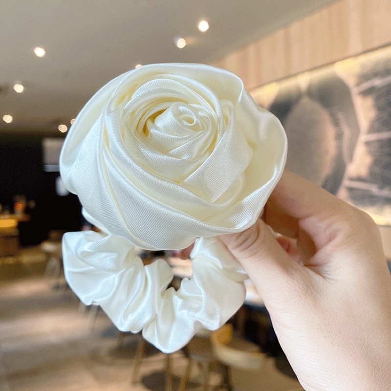 Dây buộc tóc công chúa hoa hồng retro Pháp nhẹ nhàng thanh lịch cho nữ phong cách Hàn Quốc