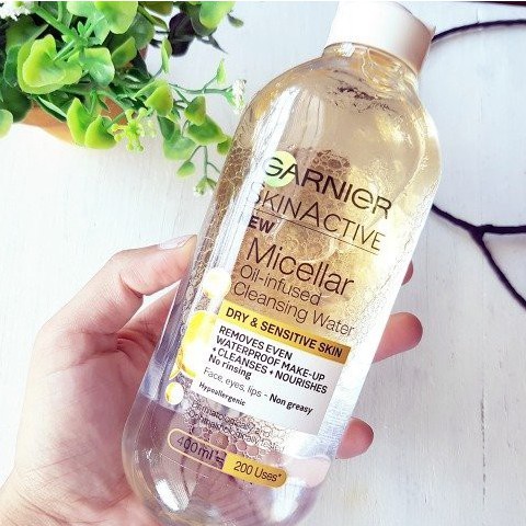 Nước Tẩy Trang Garnier Micellar Cleansing Water Pháp 400ml Vàng Dầu Hồng Xanh dương tẩy trang sạch sâu, hiệu quả