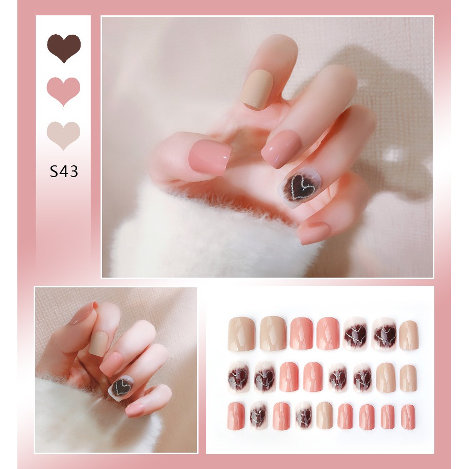 [H&Agrave;NG MỚI VỀ] M&oacute;ng Giả Nail Giả Nail Box 24 M&oacute;ng Độc Đ&aacute;o Thời Trang (Tặng K&egrave;m Keo D&aacute;n)