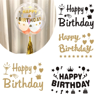 Sticker Happy Birthday Dán Bong Bóng Latex/Bong Bóng BOBO Trong Suốt/Bong Bóng Lá Nhôm 18-32inch Trang Trí Sinh Nhật