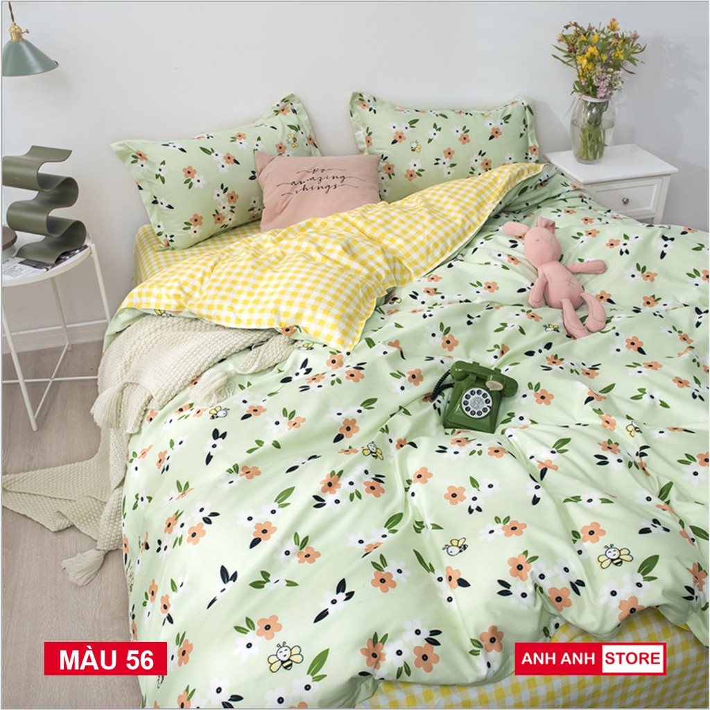 Bộ Vỏ Chăn Ga Gối Cotton Poly Hàn 4 món nhập khẩu, hoạ tiết sang trọng - Màu 50 | BigBuy360 - bigbuy360.vn
